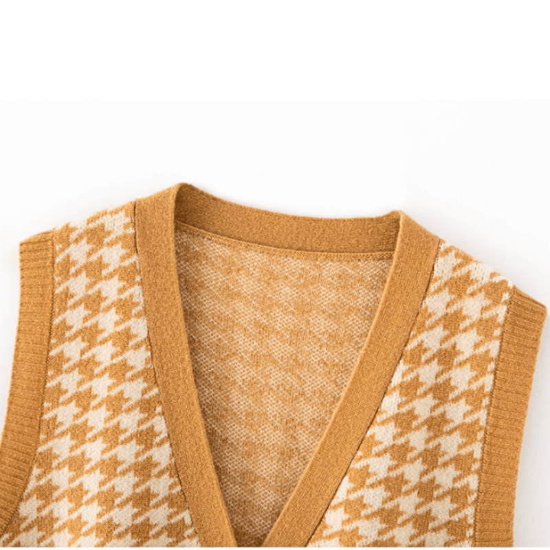 Harper - Cashmere Wool Houndstooth Vest - Hilltop Nord