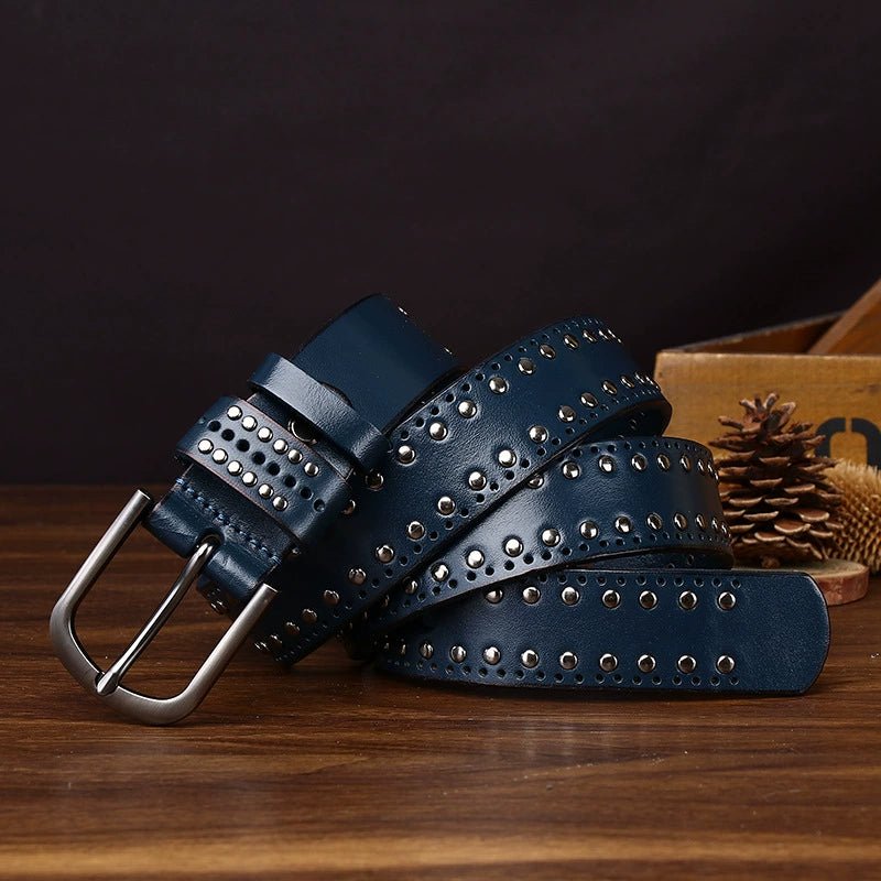 Rookstone – Studded Pin Buckle Leather Belt - Hilltop Nord