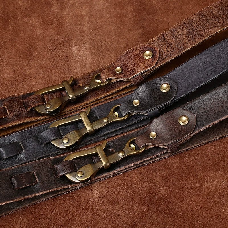 Brasswood – Retro Lock Buckle Leather Belt - Hilltop Nord