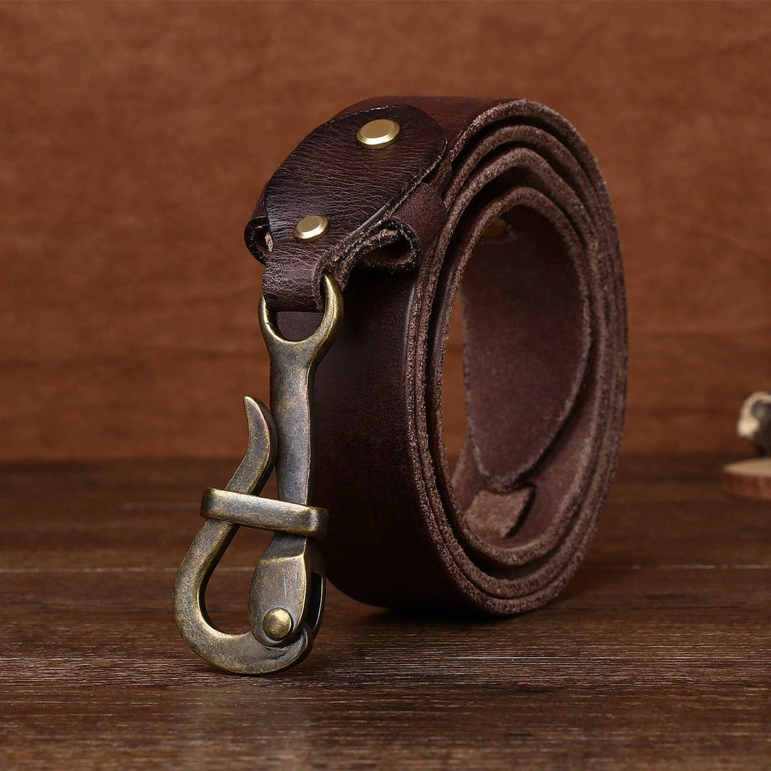 Gavel – Antique Lock Buckle Leather Belt - Hilltop Nord