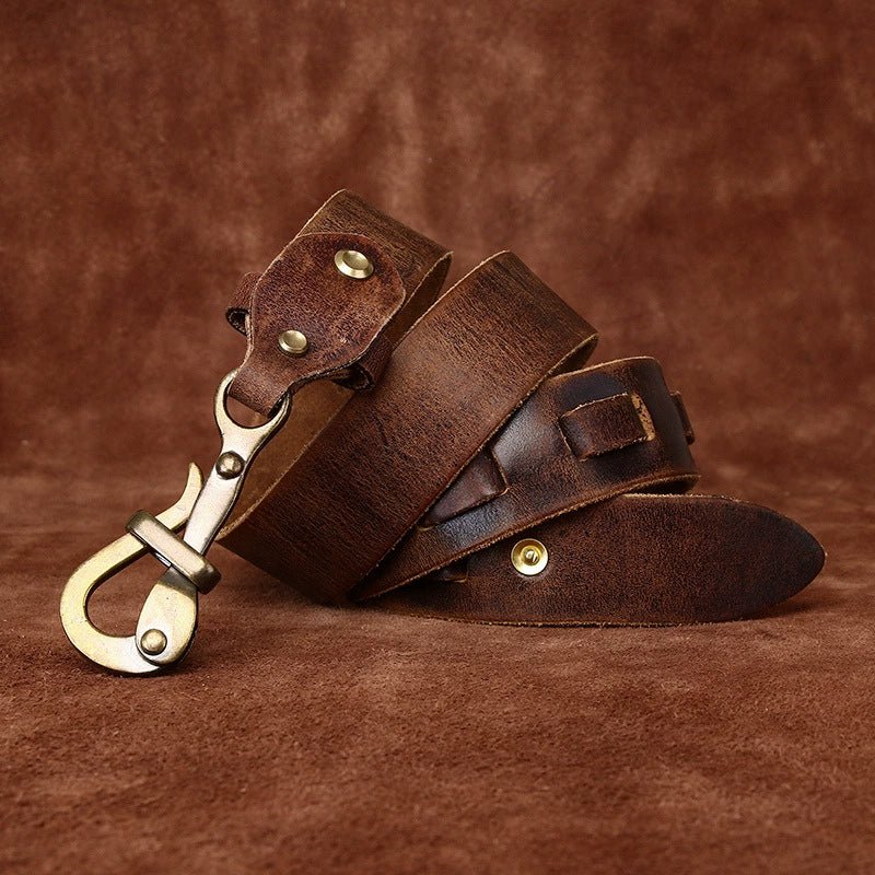 Brasswood – Retro Lock Buckle Leather Belt - Hilltop Nord