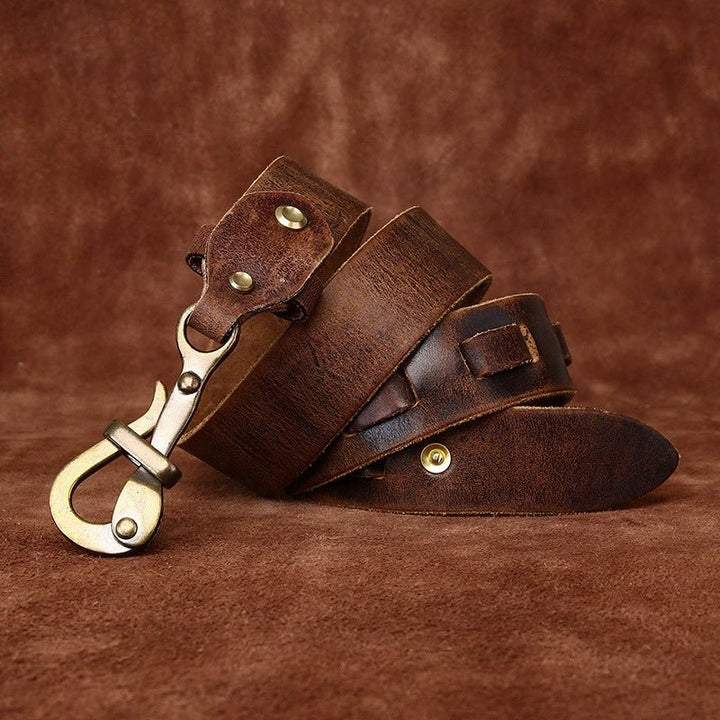 Brasswood – Retro Lock Buckle Leather Belt - Hilltop Nord