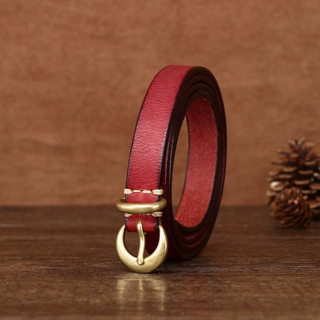 Oatfield – Slim Pin Buckle Leather Belt - Hilltop Nord