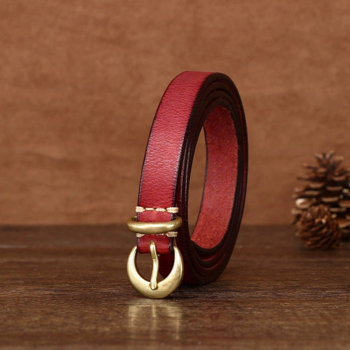 Oatfield – Slim Pin Buckle Leather Belt - Hilltop Nord