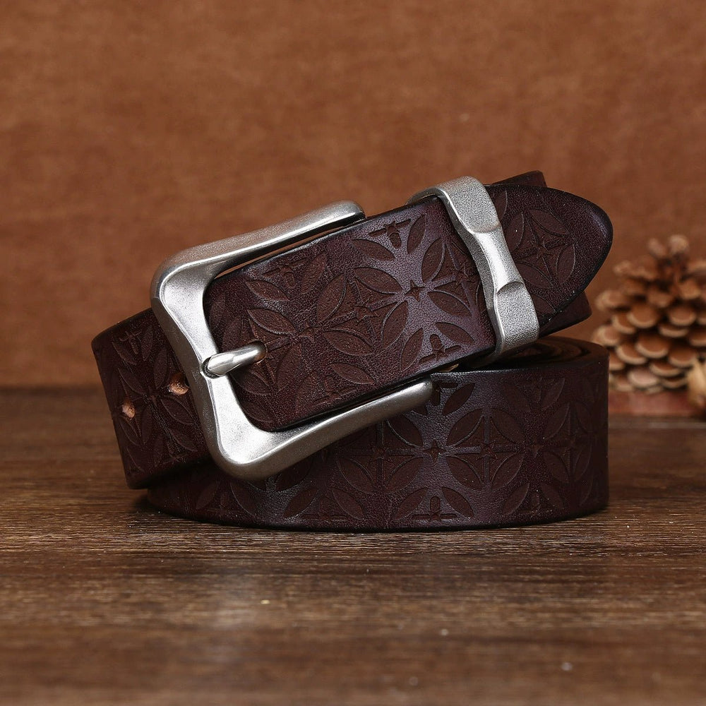 Kestrel – Embossed Pin Buckle Leather Belt - Hilltop Nord