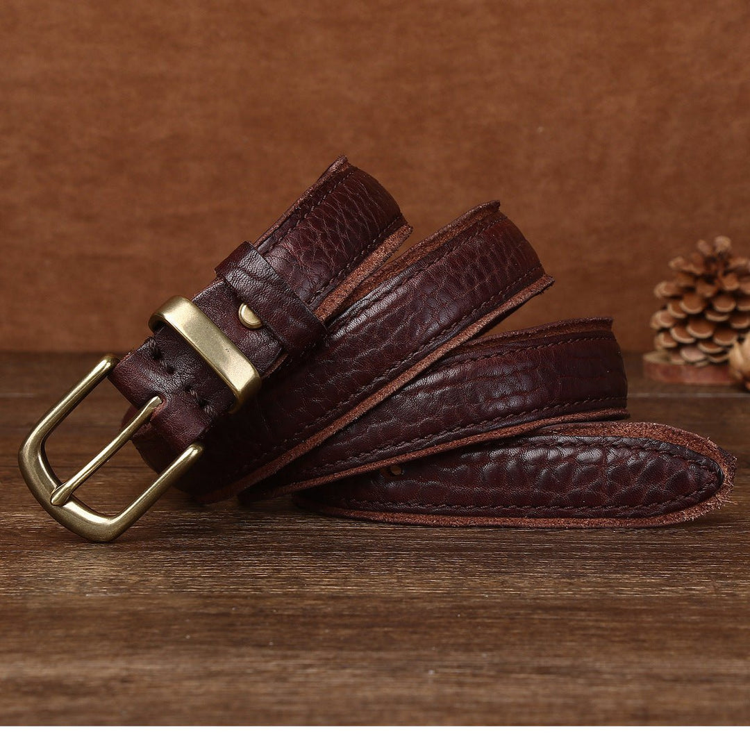 Fellmark – Textured Pin Buckle Leather Belt - Hilltop Nord