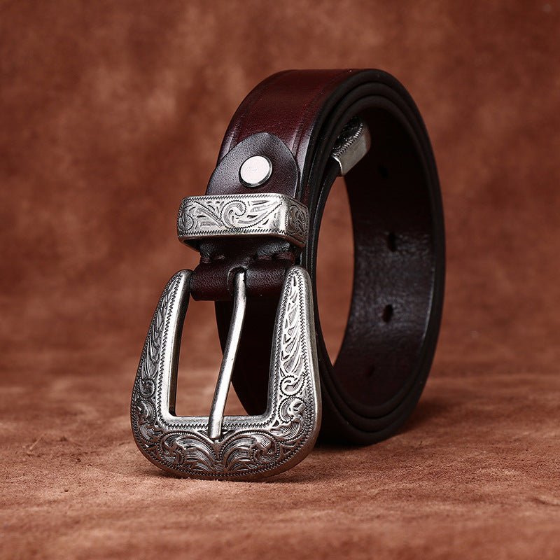 Sunder – Antique Finish Leather Belt - Hilltop Nord