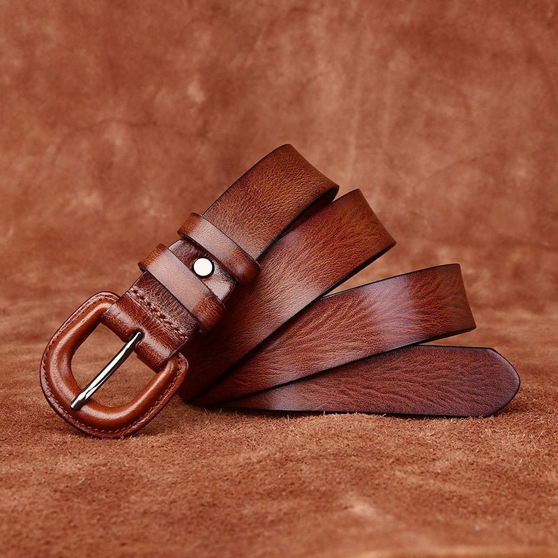 Lochlan – Retro Pin Buckle Leather Belt - Hilltop Nord