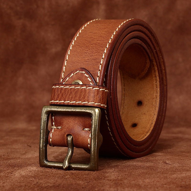 Stonegate – Stitched Pin Buckle Leather Belt - Hilltop Nord