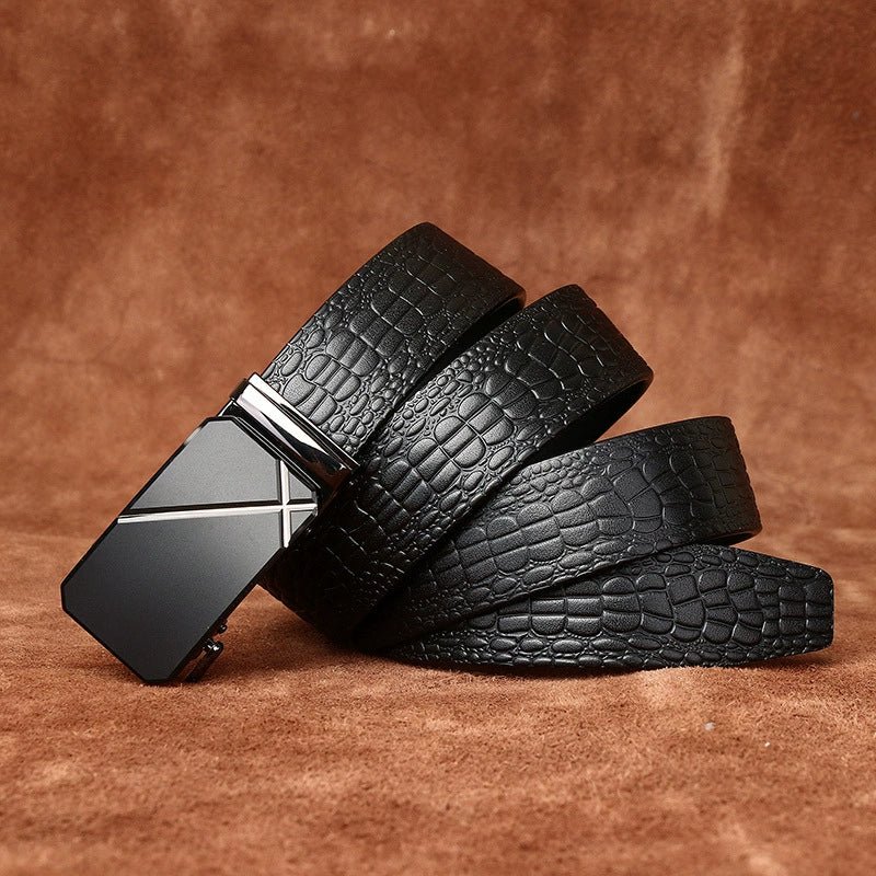 Ironwood – Crocodile - Embossed Auto Buckle Leather Belt - Hilltop Nord