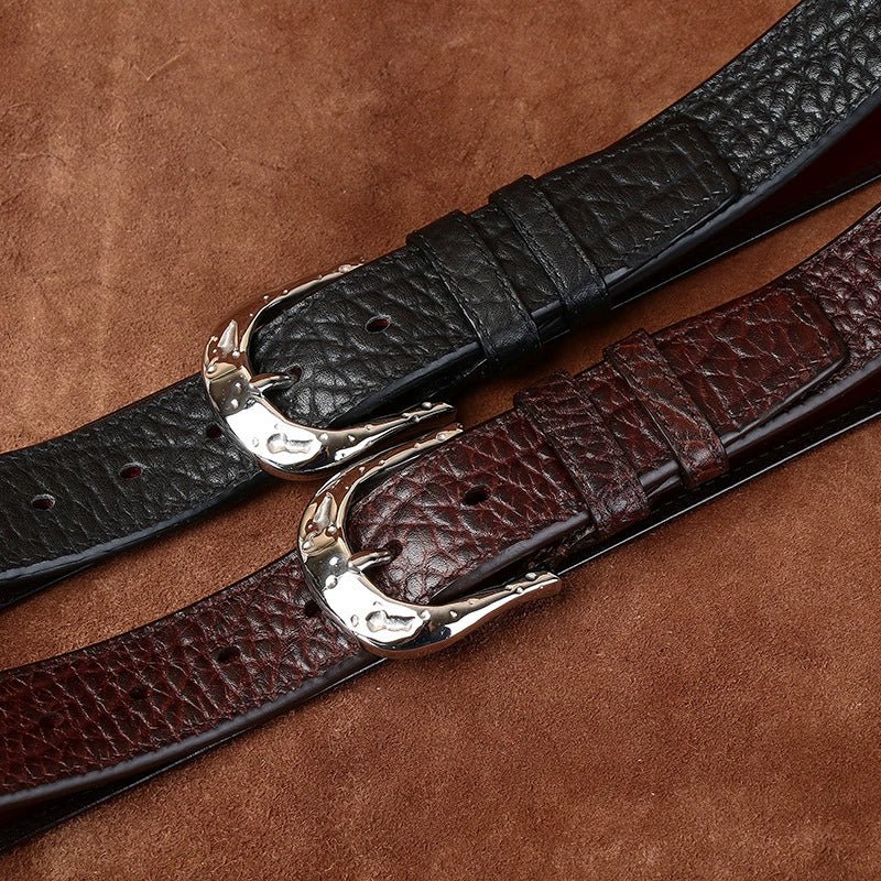 Grist – Hammered Buckle Leather Belt - Hilltop Nord