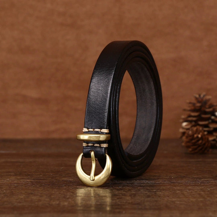 Oatfield – Slim Pin Buckle Leather Belt - Hilltop Nord