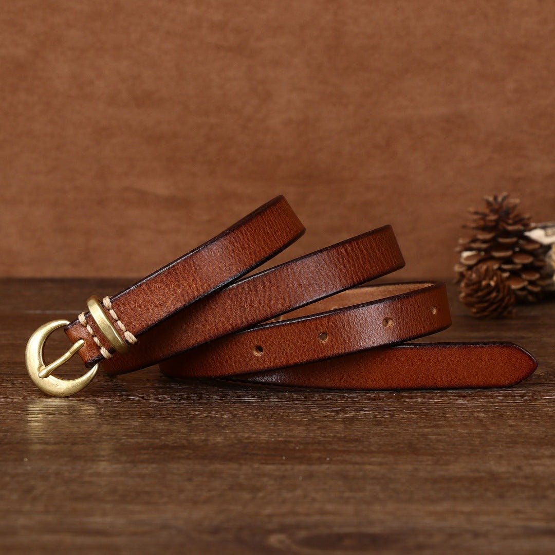 Oatfield – Slim Pin Buckle Leather Belt - Hilltop Nord
