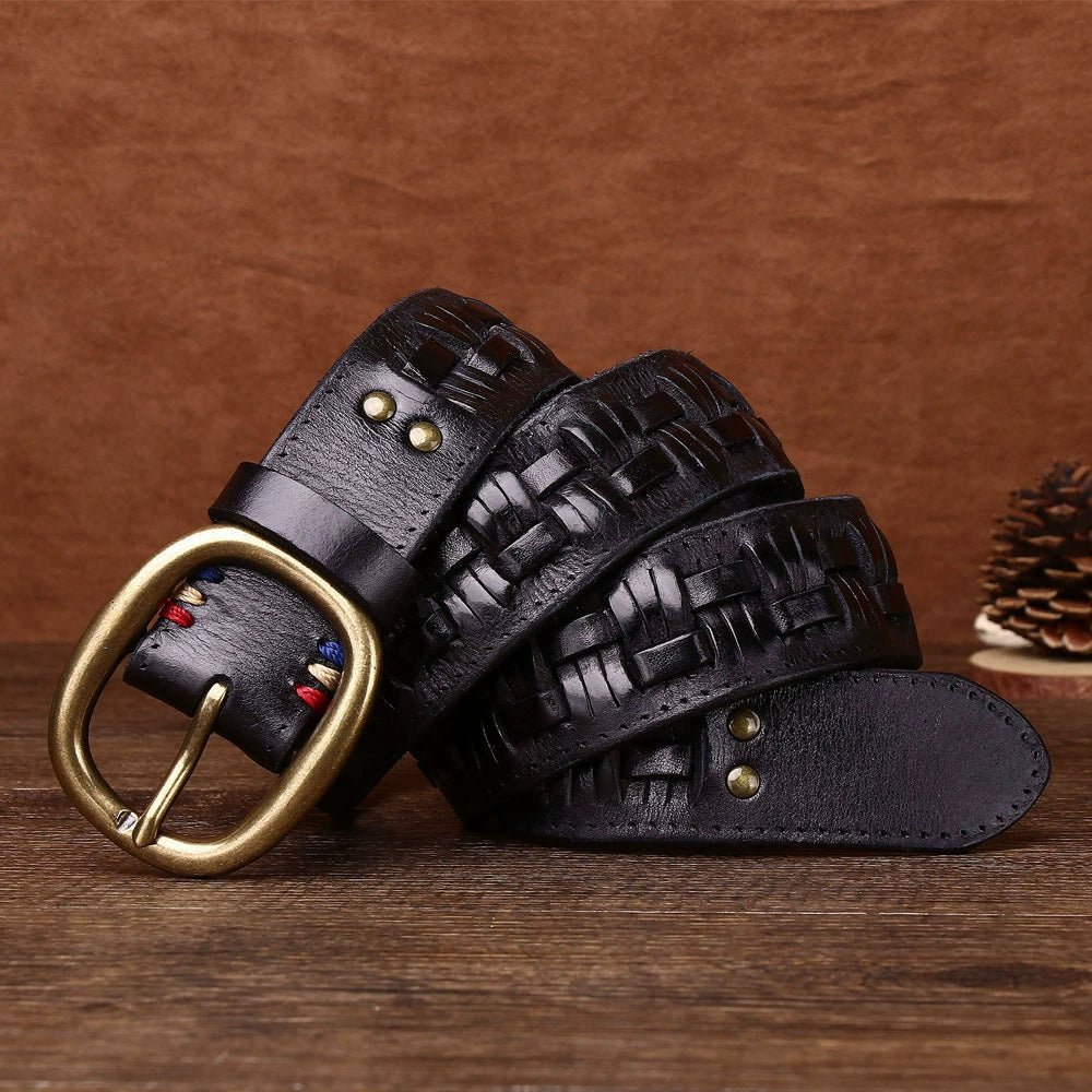 Fendall – Woven Pin Buckle Leather Belt - Hilltop Nord