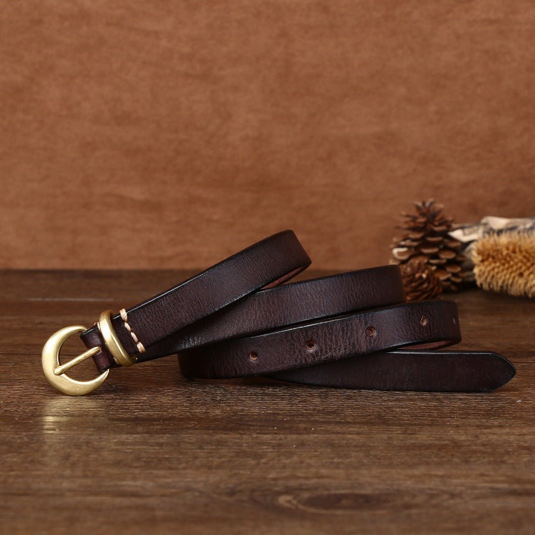 Oatfield – Slim Pin Buckle Leather Belt - Hilltop Nord