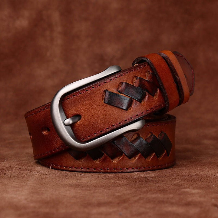 Rook – Woven Inlay Leather Belt - Hilltop Nord