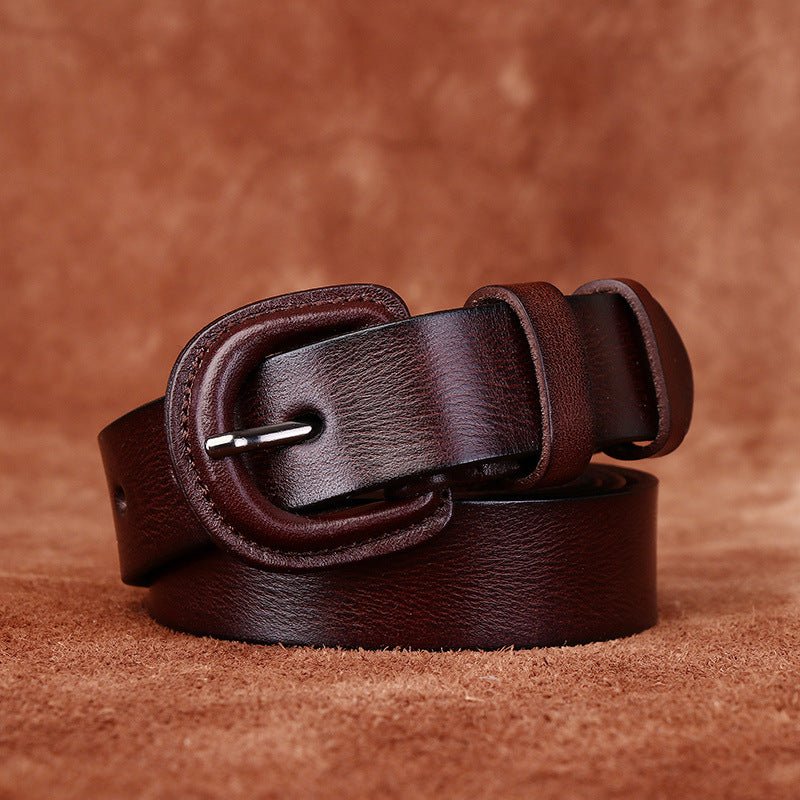Lochlan – Retro Pin Buckle Leather Belt - Hilltop Nord