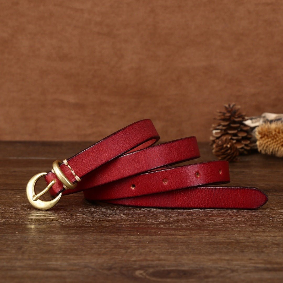 Oatfield – Slim Pin Buckle Leather Belt - Hilltop Nord