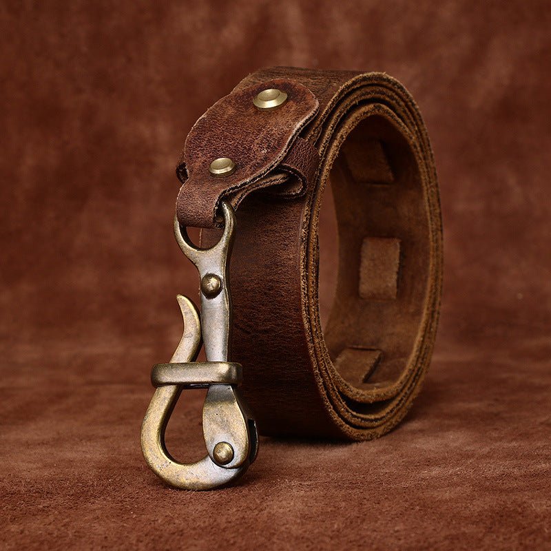 Brasswood – Retro Lock Buckle Leather Belt - Hilltop Nord