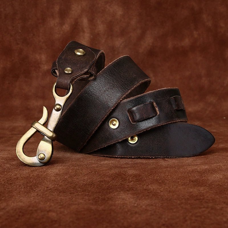 Brasswood – Retro Lock Buckle Leather Belt - Hilltop Nord