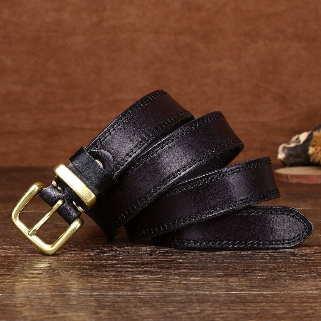 Eldermoss – Stitched Leather Belt - Hilltop Nord