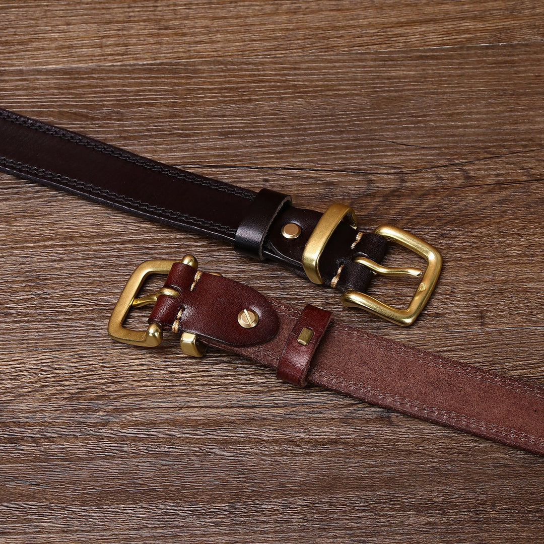Eldermoss – Stitched Leather Belt - Hilltop Nord