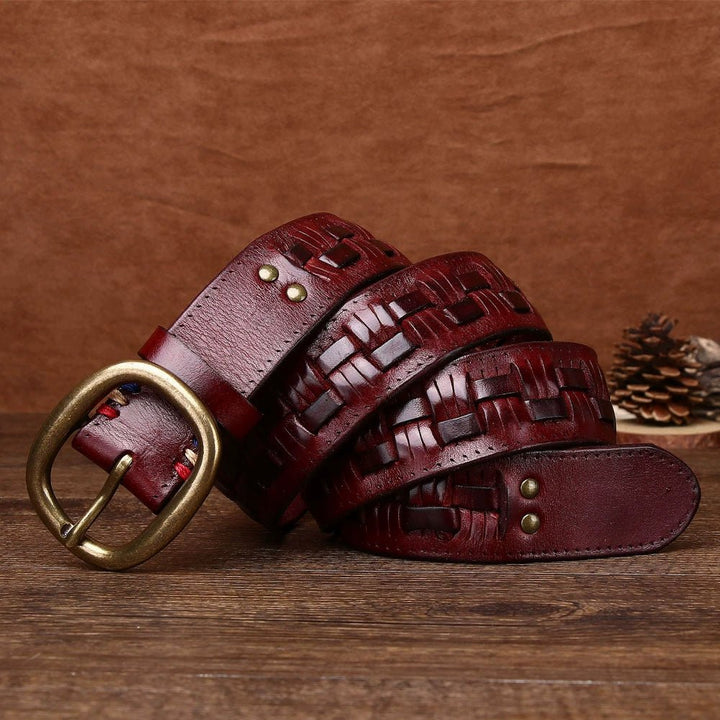 Fendall – Woven Pin Buckle Leather Belt - Hilltop Nord