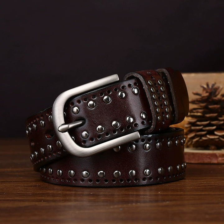 Rookstone – Studded Pin Buckle Leather Belt - Hilltop Nord