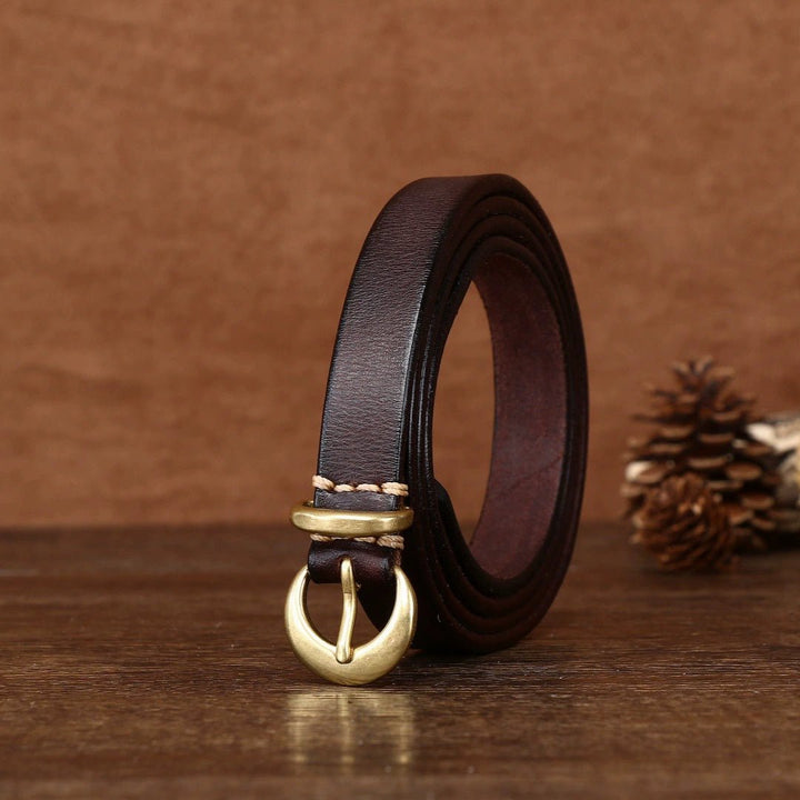 Oatfield – Slim Pin Buckle Leather Belt - Hilltop Nord