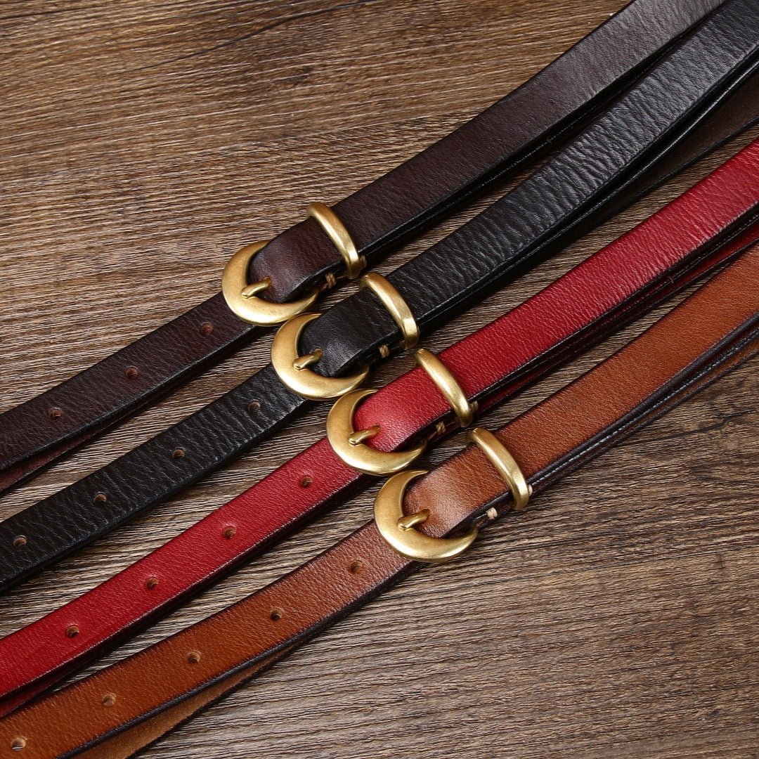 Oatfield – Slim Pin Buckle Leather Belt - Hilltop Nord