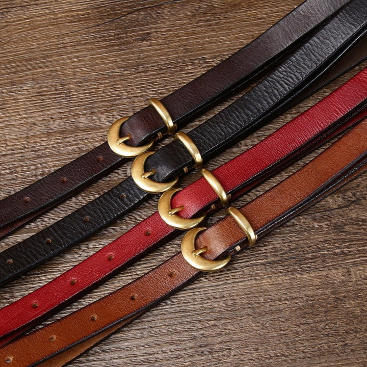Oatfield – Slim Pin Buckle Leather Belt - Hilltop Nord
