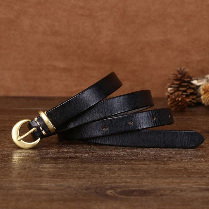 Oatfield – Slim Pin Buckle Leather Belt - Hilltop Nord