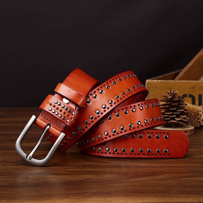 Rookstone – Studded Pin Buckle Leather Belt - Hilltop Nord