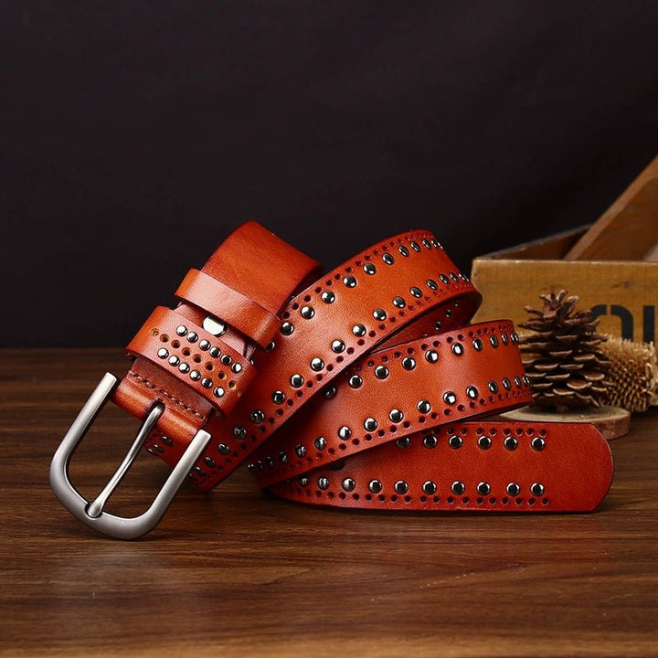 Rookstone – Studded Pin Buckle Leather Belt - Hilltop Nord