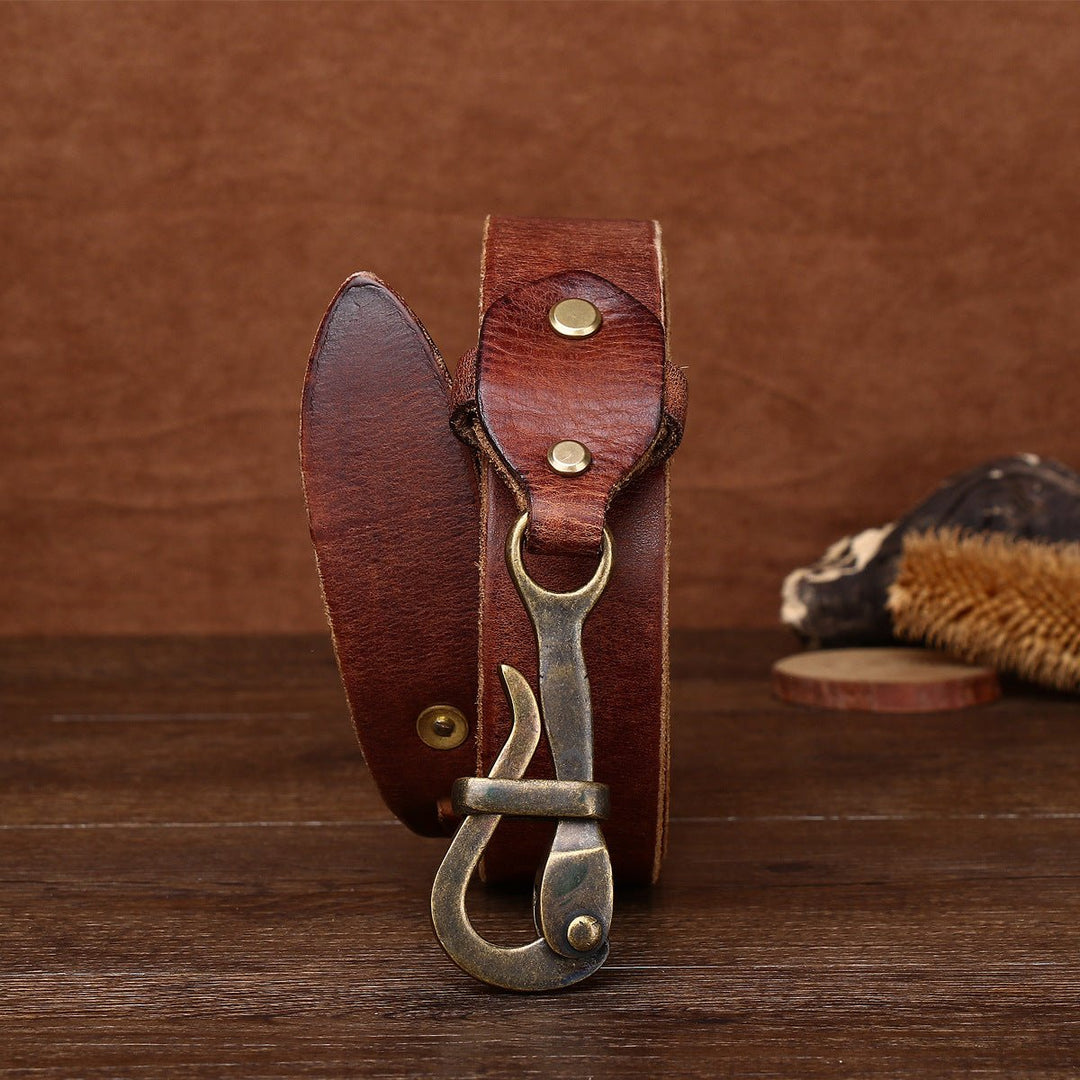 Gavel – Antique Lock Buckle Leather Belt - Hilltop Nord