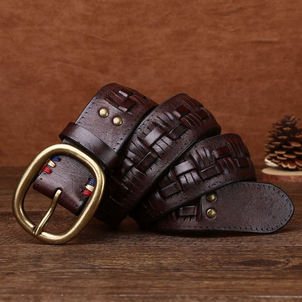 Fendall – Woven Pin Buckle Leather Belt - Hilltop Nord