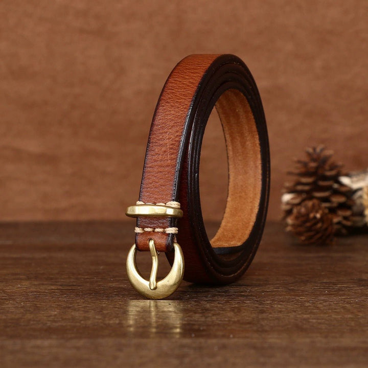 Oatfield – Slim Pin Buckle Leather Belt - Hilltop Nord