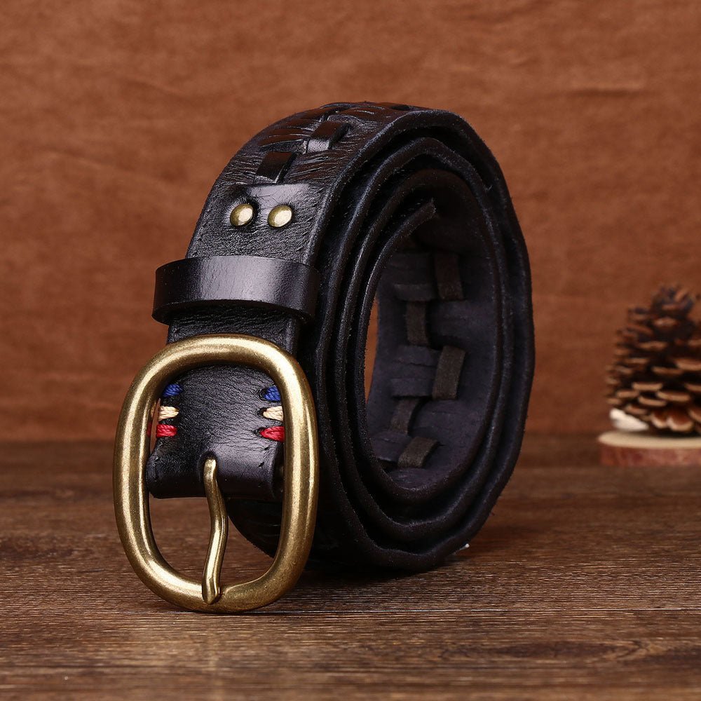 Fendall – Woven Pin Buckle Leather Belt - Hilltop Nord