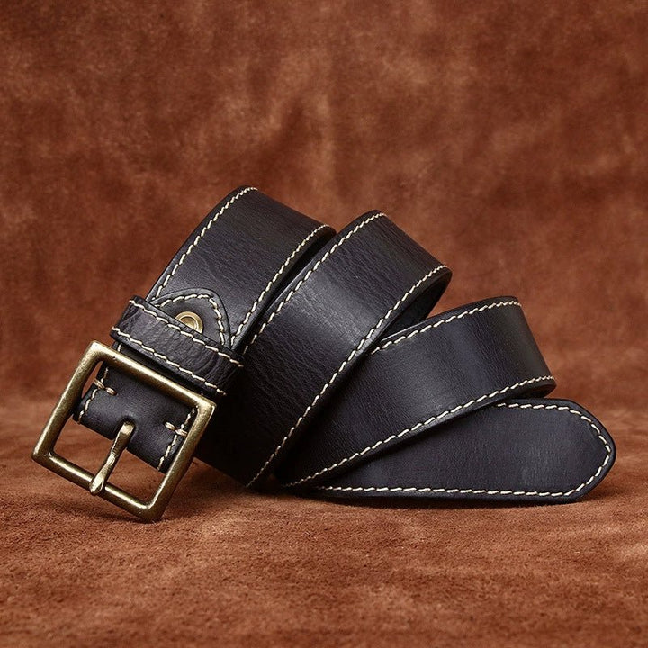 Stonegate – Stitched Pin Buckle Leather Belt - Hilltop Nord