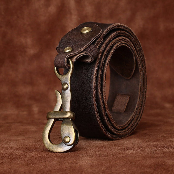 Brasswood – Retro Lock Buckle Leather Belt - Hilltop Nord