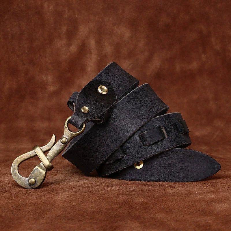 Brasswood – Retro Lock Buckle Leather Belt - Hilltop Nord