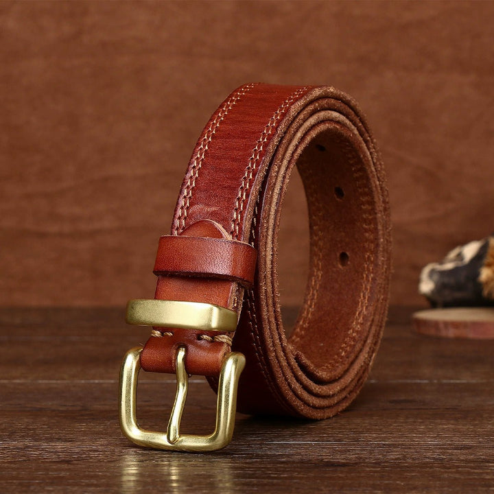 Eldermoss – Stitched Leather Belt - Hilltop Nord