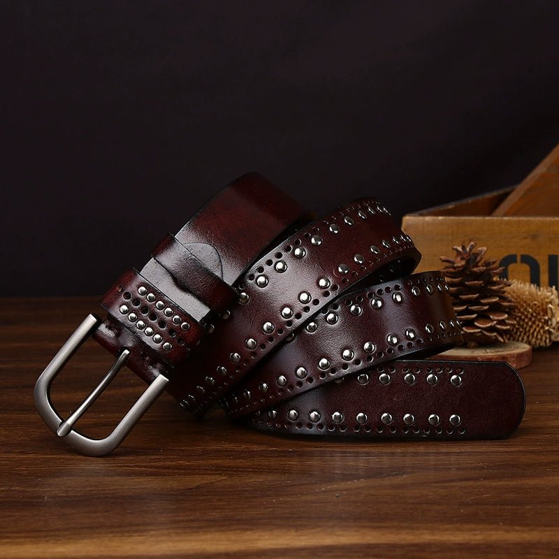 Rookstone – Studded Pin Buckle Leather Belt - Hilltop Nord
