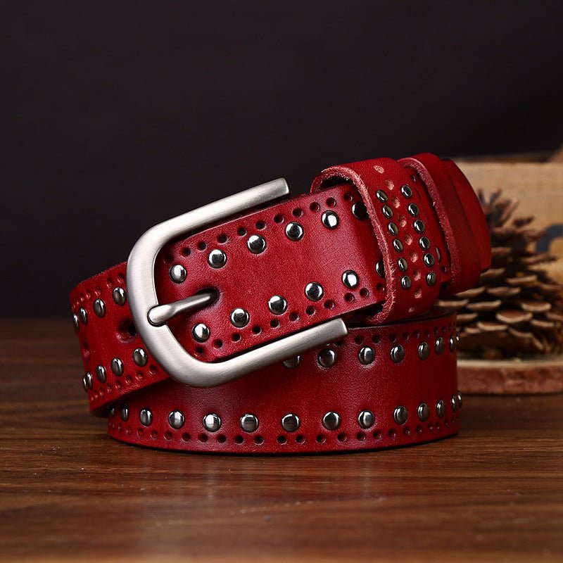 Rookstone – Studded Pin Buckle Leather Belt - Hilltop Nord