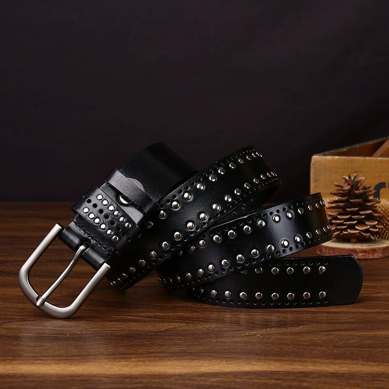 Rookstone – Studded Pin Buckle Leather Belt - Hilltop Nord