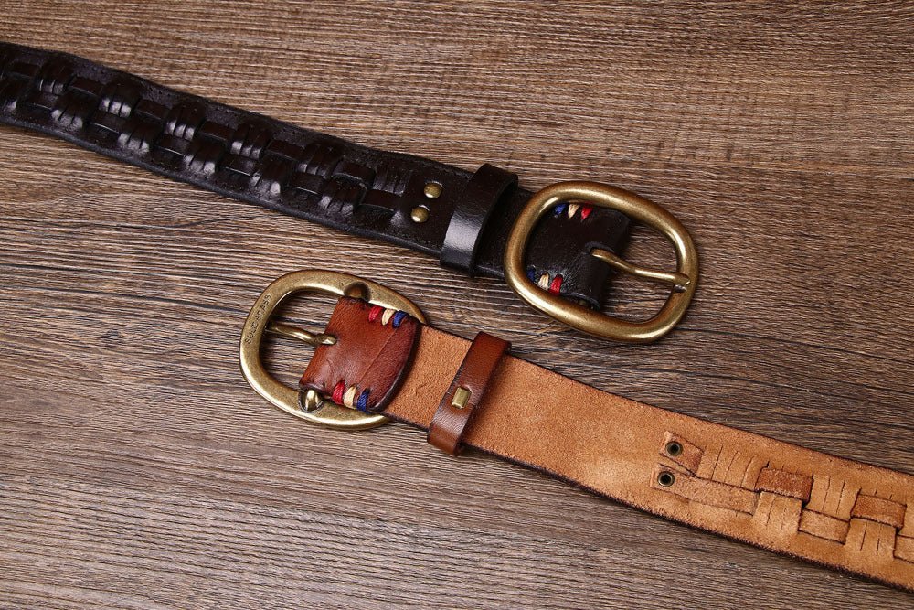 Fendall – Woven Pin Buckle Leather Belt - Hilltop Nord
