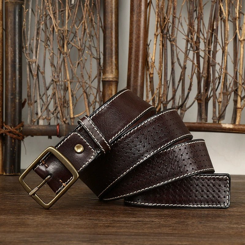 Thatcher – Perforated Leather Belt - Hilltop Nord