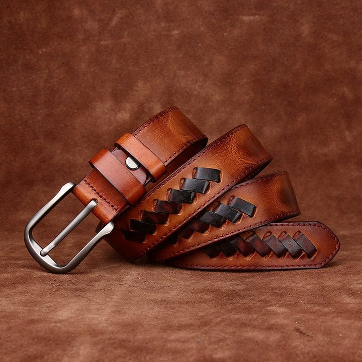 Rook – Woven Inlay Leather Belt - Hilltop Nord