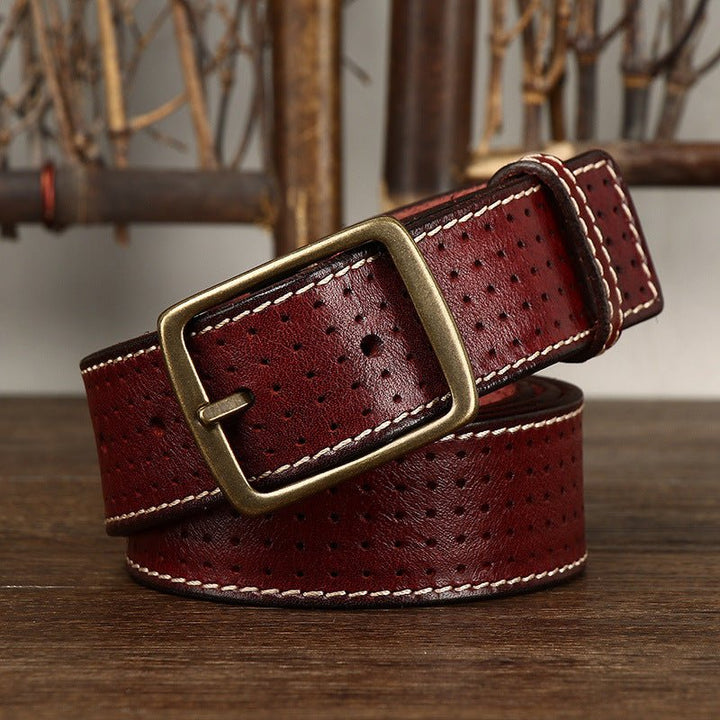Thatcher – Perforated Leather Belt - Hilltop Nord
