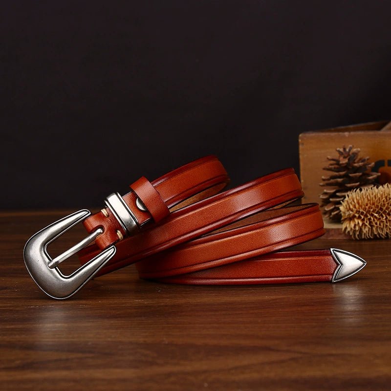Dovetail – Slim Pin Buckle Leather Belt - Hilltop Nord